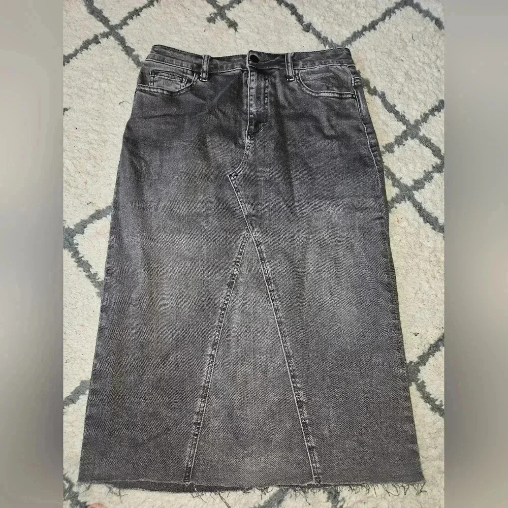 Wash lab midi denim skirt
